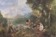 Jean-Antoine Watteau The Embarkation for Cythera (mk05) Spain oil painting artist